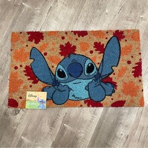 NEW Disney Stitch Fall Leaves Coir Welcome Doormat Fall‎ Decor